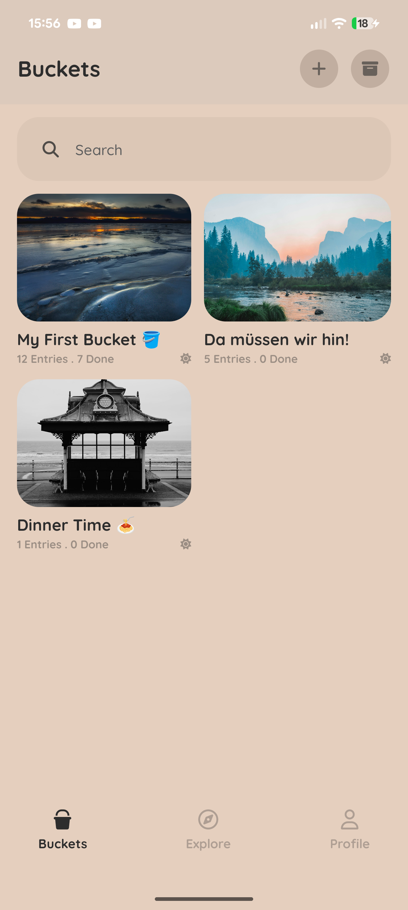 Bunch welcome screen